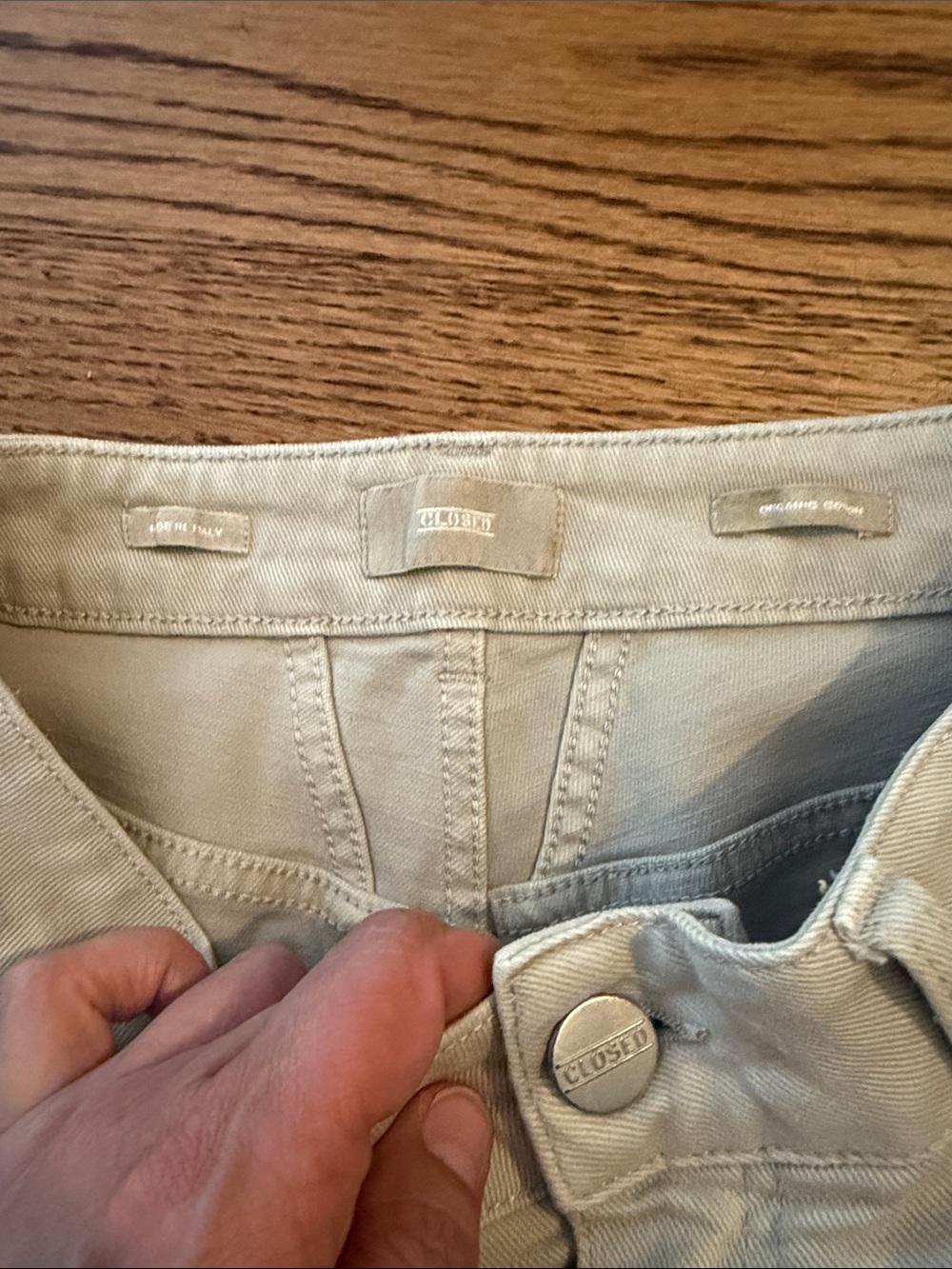 Closed Italian Denim High-Waist Cream organic denim pants 44 (US 28) - Picture 2 of 10